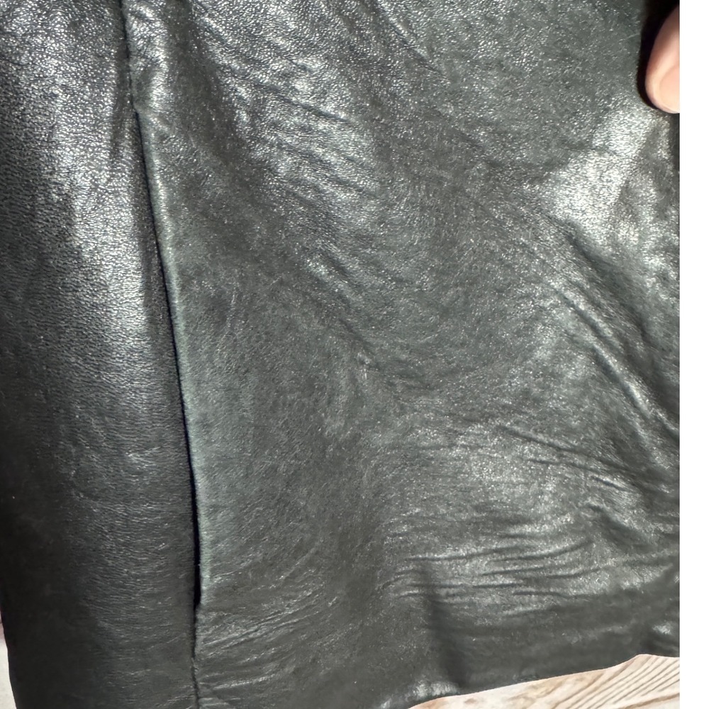 W New York by Winlit Black Genuine Leather Zip Front Jacket Womens Medium - Picture 3 of 9